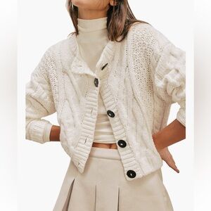 Free people bonfire cable knit cardigan Xs